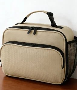 Insulated Polyester Lunch Bag Double Secure Zipper Side Mesh Comfort Handle for School & Adult Commute