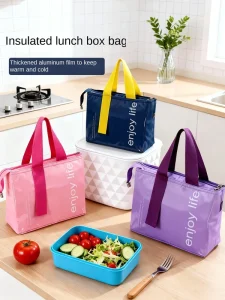 Insulation Polyester Thickened Large Capacity Portable Lunch Box Bag for Office Workers