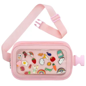 Ita Bag Storage Pin Pink Crossbody Belt Bags For Women Girls Fanny Pack Pins Display Collection Storage Bag