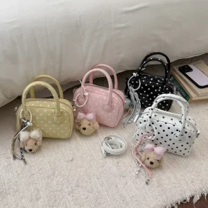 JINZE Waterproof PU Shoulder Bag Zipper Closure Polka Dot Design Summer Fashion Women Handbag