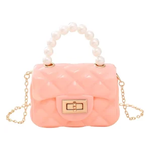 Jelly Pearl Portable Crossbody Bag Fashion Style for Women Kids