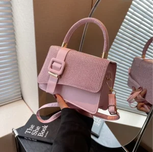 Korea Style Bling Bling Women’s Bags PU Leather Crossbody Bags Ladies Cute Sling Square Bags