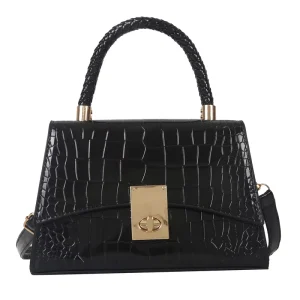 Korean Stone Pattern Square Bag Shiny Handheld Shoulder Crossbody Versatile Trendy Women Fashion