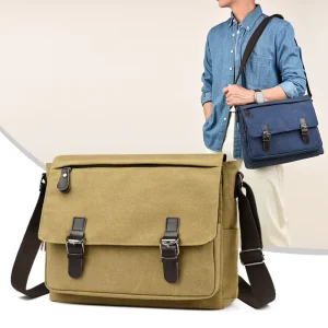 Korean Style Custom Logo Man Casual Sling Bag Crossbody Shoulder Bags Men Messenger Canvas Bag
