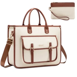 LOVEVOOK Large Capacity Shoulder Messenger Bag for Business Work Office School Women 15.6 in Lightweight Canvas Laptop Tote Bags