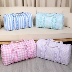 Lace Travel Bag Large Capacity Short Distance Travel Bag Simple and Beautiful Striped Travel Bag
