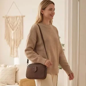 Ladies’ Crossbody Bag with Zipper Opening and Closing Small Shoulder Bag Ladies’ Crossbody Bag PU Crossbody Bag