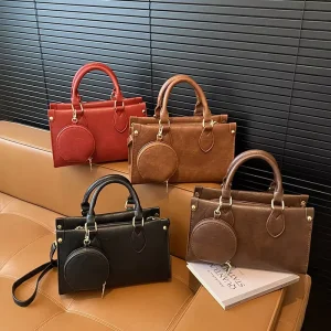 Ladies Handbags 2 Pieces square Shoulder Bag Single Strap Shoulder Messenger Bags Ladies Top Handle Purses for Women