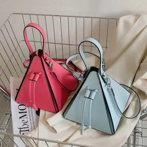 Ladies Luxury Women Handbags Triangle Shape Shoulder Crossbody Purses Female Tote Bolsa with Polyester Lining