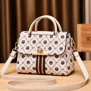 Ladies PU Portable Messenger Bag Crossbody Handbag with Cover Closure Women