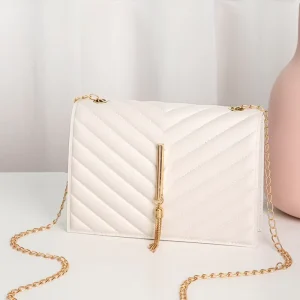 Ladies Single Strap Tassel PU Portable Anti Theft Waterproof Crossbody Square Small Fashion Korean Handbag
