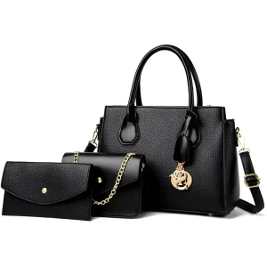 Ladies Solid Pu Leather Crossbody Shell Shoulder Designer Handbags Set Luxury Shoulder Bag Woman