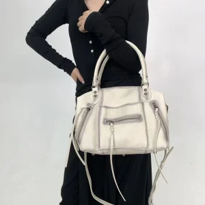 Ladies’ Y2K Tassel Hot Girl Street Shoulder Bag with Multiple Pockets Vintage Crossbody Handbag