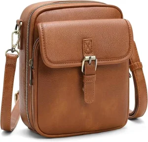 Lady Classic Small PU Crossbody Bag Vegan Leather Messenger Purse Women Men Vintage Spring CrossBody Shoulder Purse