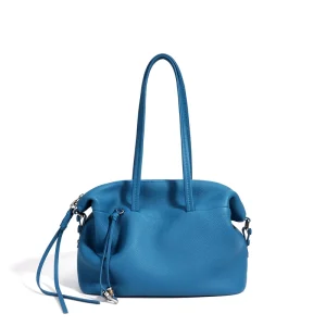 Lady Fashion Vintage Genuine Leather Zip with Lock Two Adjustable Straps Shoulder Handbag