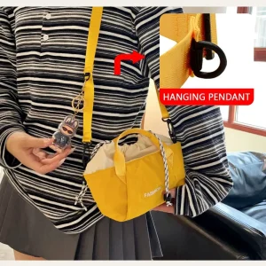 Lady Summer Casual Lightweight Crossbody Bag New Trendy Versatile Canvas Small Mini Artistic Phone Bag Urban Draw Belt