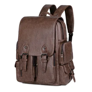 Laptop Bag College Men Backpacking Backpack Leather Back Pack Bags