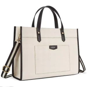 Laptop Tote Bag Canvas Laptop Bag 15.6 Inch Work Shoulder Bags Casual Briefcase Handbag for Travel Office College