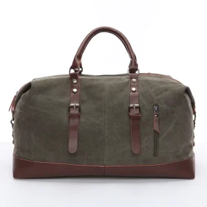 Large Canvas Weekender Duffle Bag with Shoe Compartment Gym Travel Fitness Sport Bag Gym Men