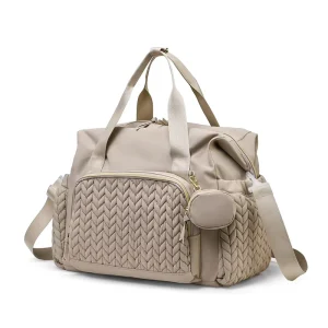 Large Capacity Baby Diaper Bag Hospital and Travel Handbag Waterproof Nylon with Zipper Closure