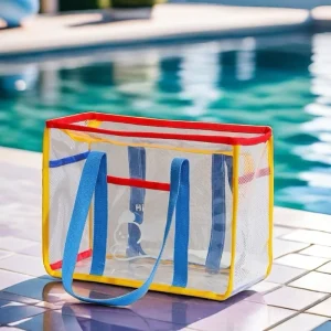 Large Capacity Casual Shoulder Tote Bag Customization Summer Tote Transparent PVC Beach Bag for Women