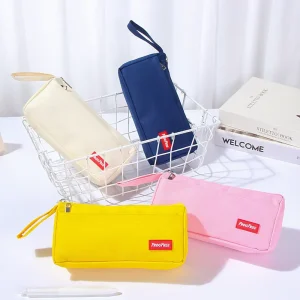 Large Capacity Creative Solid Color School Pencil Pouch Bags Custom Logo Factory Direct Pen Pencil Pouch Bag Case
