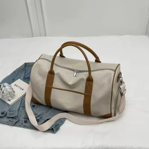 Large Capacity Cross-border Travel Luggage Bag Women Men Retro Canvas Design Zipper Portable Outdoor Sports Fitness Storable Bag