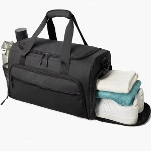 Large Capacity Custom Design Waterproof Polyester Sports Gym Travel Duffel Bag with Shoe Compartment and Wet Pocket