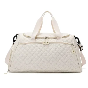 Large Capacity Custom Logo Fashion Women Sports Gym Duffel Bag Zipper Portable Water Resistant for Fitness Travel Shoes