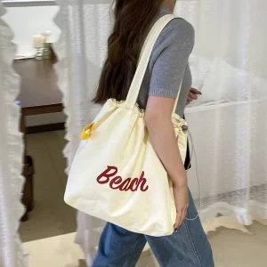Large Capacity Customized Logo Nylon Travel Waterproof Beach Tote Bags for Women Summer Beach