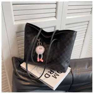 Large Capacity Cute Shoulder Bag Portable PU Leather Tote Crossbody Bag