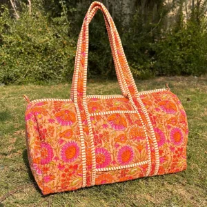 Large Capacity Floral Eco Friendly Block Print Cotton Handmade Quilted Personalized Tote Bag Women Summer Carry Shoulder Bag