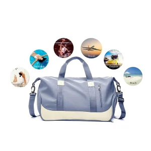 Large Capacity Gym Bag Wet Pocket Shoe Compartment Custom Logo Waterproof Nylon Oxford Zipper Workout Duffel for Fitness Yoga