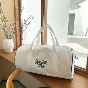 Large Capacity Gym Sport Duffel Bag Lightweight Canvas With Custom Logo Dry Wet Separation Durable Travel Bag Zipper Closure