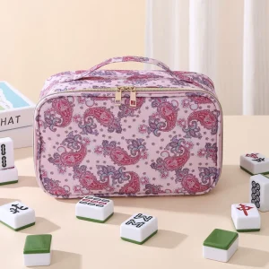 Large Capacity Hand Carry Mahjong Tile Storage Bag Multifunctional Portable Makeup Cosmetic Case Travel Wash Toiletry Handbag