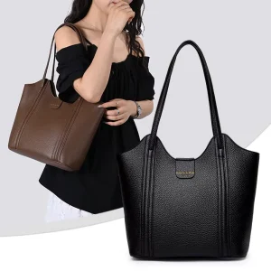 Large Capacity Ladies Tote Bags Soft PU Leather Hand Bags Waterproof Fashion Women Shoulder Handbag with Zipper Design