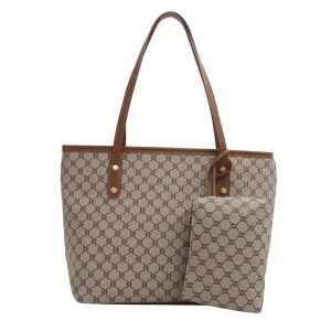 Large Capacity Luxury Ladies’ PU Leather Tote Bag Fashion Shoulder Bag Zip Closure PU Shoulder Bags Handbag