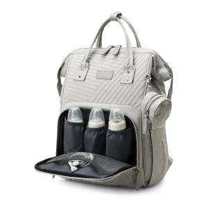 Large Capacity Mommy Diaper Bag Backpack Nappy Bag Organizer for Baby Care with Round Shape Detachable Purse