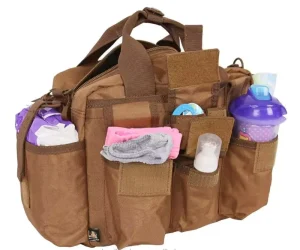 Large Capacity Multi Pocket Baby Diaper Bag Polyester with Zipper Closure