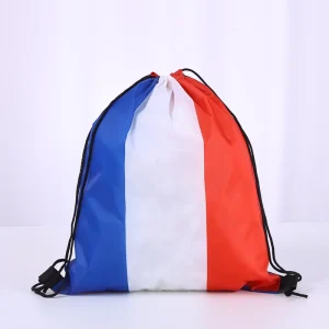 Large Capacity Netherlands Pennant Style Drawstring Backpack Custom Waterproof Polyester Decorative Bag