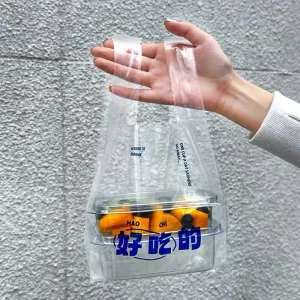Large Capacity Plastic Drawstring Takeout Bags Bulk Food Delivery Family Meal Packaging Supplier
