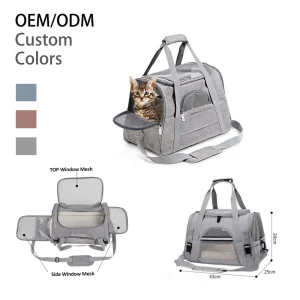Large Capacity Portable Cat Bag Breathable And Convenient Car Pet Bag Solid Color Single Shoulder Dog Backpack