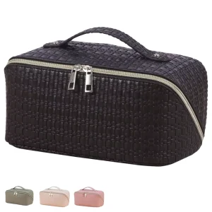 Large Capacity Portable Cosmetic Bag Skin Care Cosmetic Bag Leather Cosmetic Bag With Handle for Travel