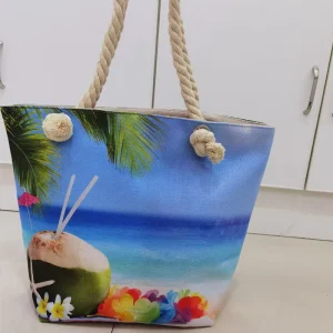 Large Capacity Portable Eco Friendly Reusable Canvas Shoulder Bag Custom Printed Logo OEM Quilted Fashion All Seasons Beach Tote