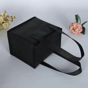 Large Capacity Reusable Environmental Non-Woven Handled Lunch Insulation Bag Zipper Closure Chinese Factory Pattern Letter