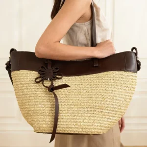 Large Capacity Shoulder Straw Woven Hand Bag Bohemian Summer Messenger Bag with Zipper for Women’s Holiday Beach