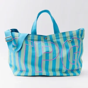 Large Capacity Striped Tote Bag Plaid Shoulder Bag with Rickrack Trim Beach Bag for Women Daily Use