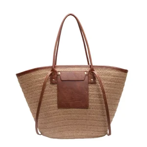 Large Capacity Summer New Woven Bag Seaside Holiday Beach Women’s Shoulder Bag Tote Bag