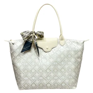 Large Capacity Tote Bag Handbag Chinese Style Embroidered Dark Pattern Double Strap Polyester Shoulder Shopping Bag
