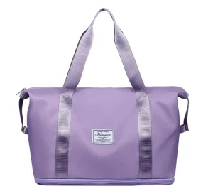 Large Capacity Travel Bag Fits on Trolley Case Wet/Dry Separation Carry-On Luggage Expandable Shoulder Sports Fitness Bag